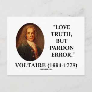 Voltaire houdt van waarheid, maar vergeeft het fou briefkaart