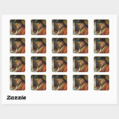 Voltaire in zijn studie vierkante sticker (Vel)
