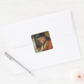 Voltaire in zijn studie vierkante sticker (Envelop)