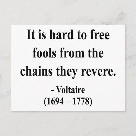 Voltaire Quote 5a Briefkaart (Voorkant)