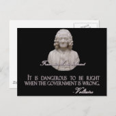Voltaire Quote over verkeerde regering Briefkaart (Voorkant / Achterkant)