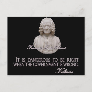 Voltaire Quote over verkeerde regering Briefkaart