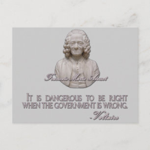 Voltaire Quote over verkeerde regering Briefkaart