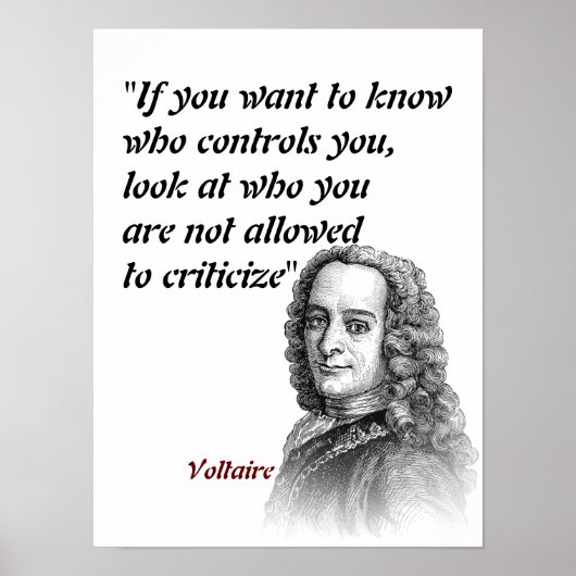 Voltaire Quote over wie je controleert Poster (Voorkant)