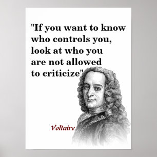 Voltaire Quote over wie je Poster controleert