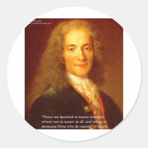 Voltaire Reden Quote Cadeaus T-shirts & Kaarten Ronde Sticker