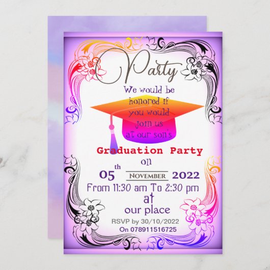 Voltooi de graad kaart (Voorkant / Achterkant)