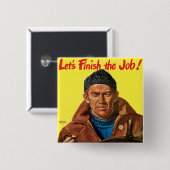 Voltooi de taak! vierkante button 5,1 cm (Voorkant /achterkant)