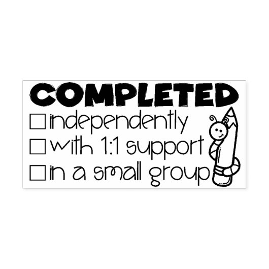 Voltooid docent stempel (Afrduk)