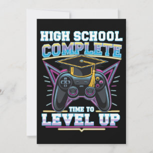 Voltooide middelbare school gamer gamen afstuderen kaart
