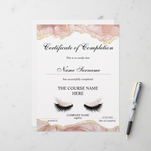 Voltooiingscertificaat voor de gunningscursus Volt (Voorkant / Achterkant in situ)