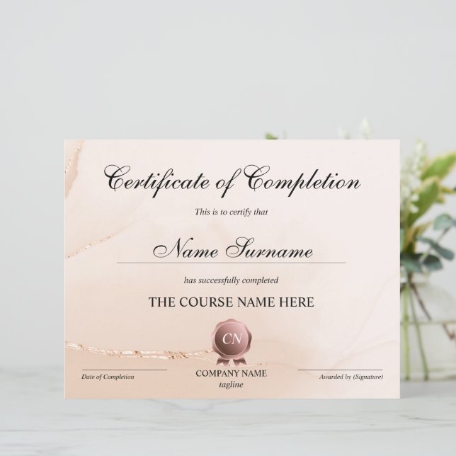 Voltooiingscertificaat voor de gunningscursus Volt (Staand voorkant)