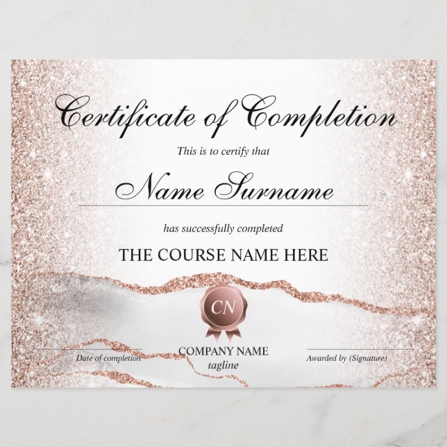 Voltooiingscertificaat voor de gunningscursus Volt (Voorkant)