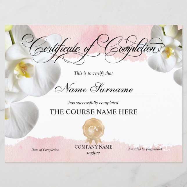 Voltooiingscertificaat voor de gunningscursus Volt (Voorkant)