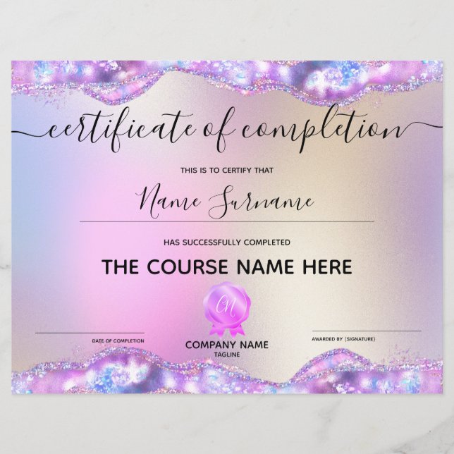 Voltooiingscertificaat voor de gunningscursus Volt (Voorkant)