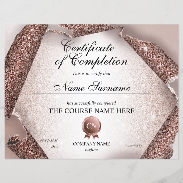 Voltooiingscertificaat voor de gunningscursus Volt (Voorkant)