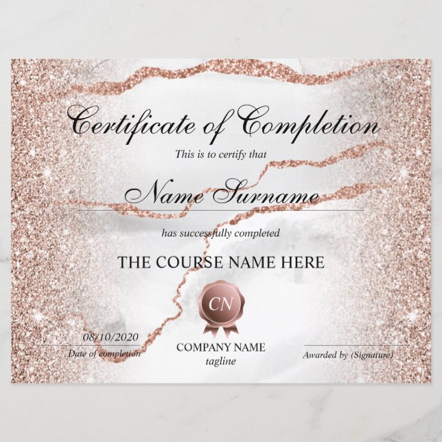 Voltooiingscertificaat voor de gunningscursus Volt (Voorkant)