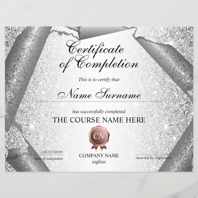 Voltooiingscertificaat voor de gunningscursus Volt (Voorkant)