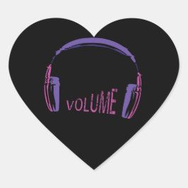 Volume hoofdtelefoon omhoog hart sticker