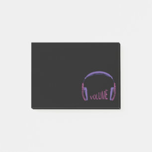 Volume hoofdtelefoon omhoog post-it® notes