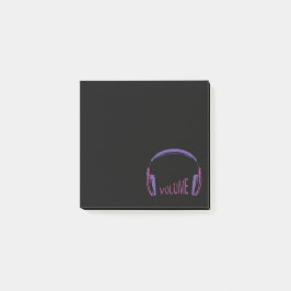 Volume hoofdtelefoon omhoog post-it® notes