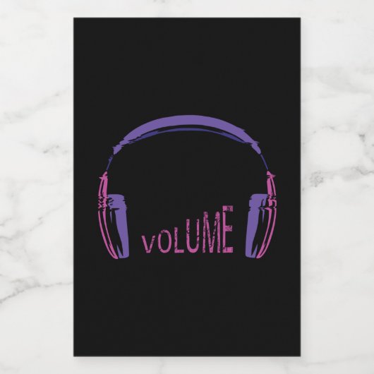 Volume hoofdtelefoon omhoog voedselcontainer etiket (Enkel label)