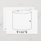 Volume van een cilinder briefkaart (Voorkant / Achterkant)