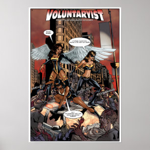 Voluntaryist tegen Statist Zombies Poster - Warm