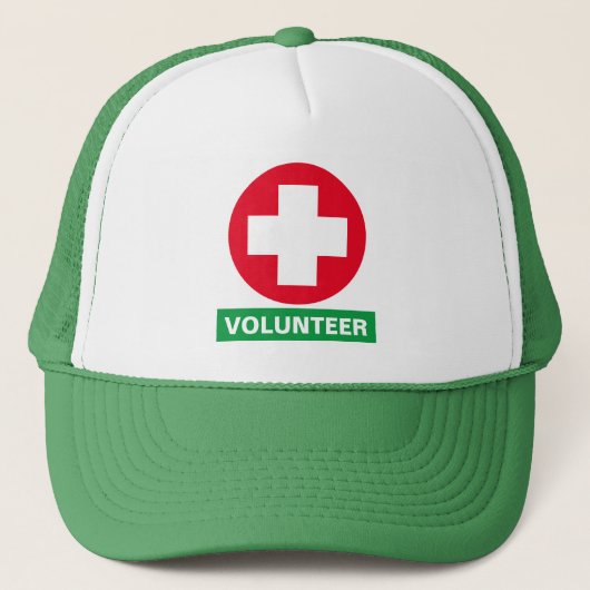 VOLUNTEER & Aid, medic, help, informatie Trucker Pet (Voorkant)