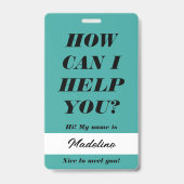 Volunteer Badge 3x5 | Hoe kan ik naam badges helpe (Voorzijde)