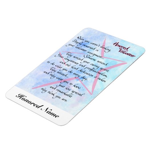 Volunteer Bedankt en Appreciezer Magnet Magneet (Linkerzijde)