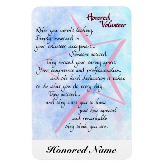 Volunteer Bedankt en Appreciezer Magnet Magneet (Verticaal)