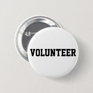 Volunteer Black en White Ronde Button 5,7 Cm
