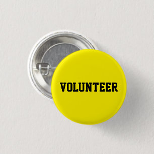 Volunteer Black en Yellow Badge Gepersonaliseerd M Ronde Button 3,2 Cm