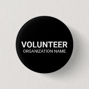 Volunteer de zwarte naam van de douaneorganisatie ronde button 3,2 cm
