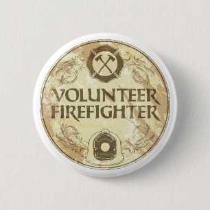 Volunteer Firefighter Grunge Ronde Button 5,7 Cm