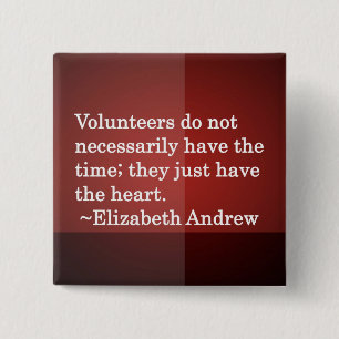 Volunteer Heart Vierkante Button 5,1 Cm