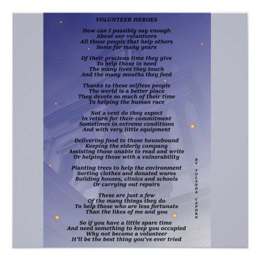 Volunteer Heroes Glossy Poster Perfect Poster (Voorkant)