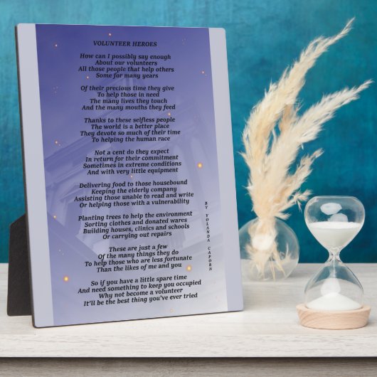 Volunteer Heroes Plaque Fotoplaat (Zijkant)