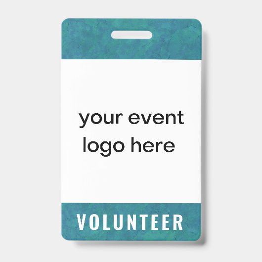 Volunteer Staff Event Badge Teal (Front)