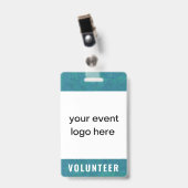 Volunteer Staff Event Badge Teal (Front with Clip)