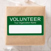 Volunteer Staff Name Tag Stickers Custom Green (En situation)