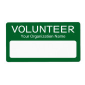 Volunteer Staff Name Tag Stickers Custom Green (Devant)