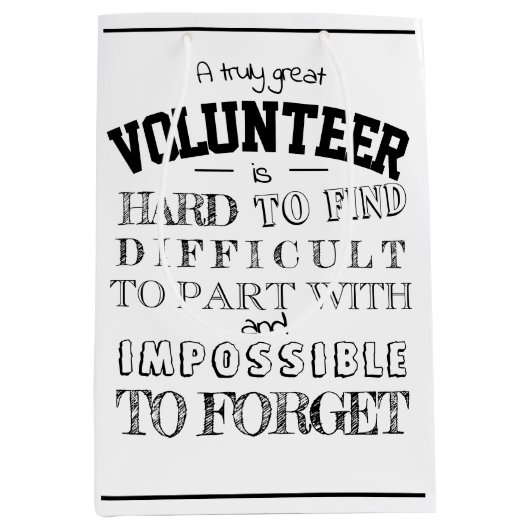 Volunter Appreciation Dank u het manuscript witte Medium Cadeauzakje (Voorkant)