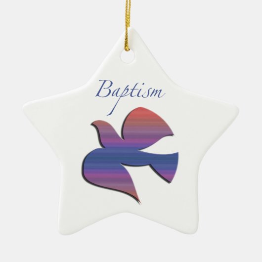 , volwassen Baptisme Dove Keramisch Ornament (Voorkant)