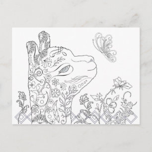Volwassen Briefkaarten voor het kleuren van alpaca