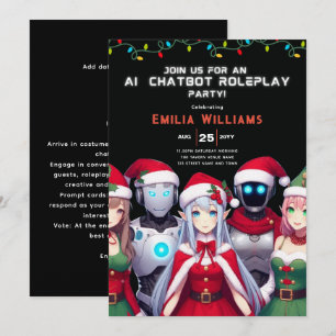 VOLWASsen chatbot roleplay party anime robot kerst Kaart