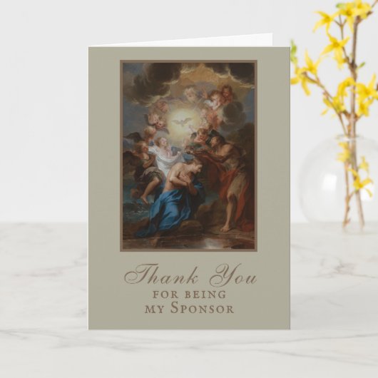 Volwassen doopsel sponsor Godparent Dank u Kaart (Gele Bloem)