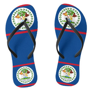 Volwassen dunne riemen met vlag van Belize Teenslippers