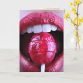 VOLWASSEN FLIRTENDE LIPPEN LOLLIPOP KAART VOOR ECH (Gele Bloem)